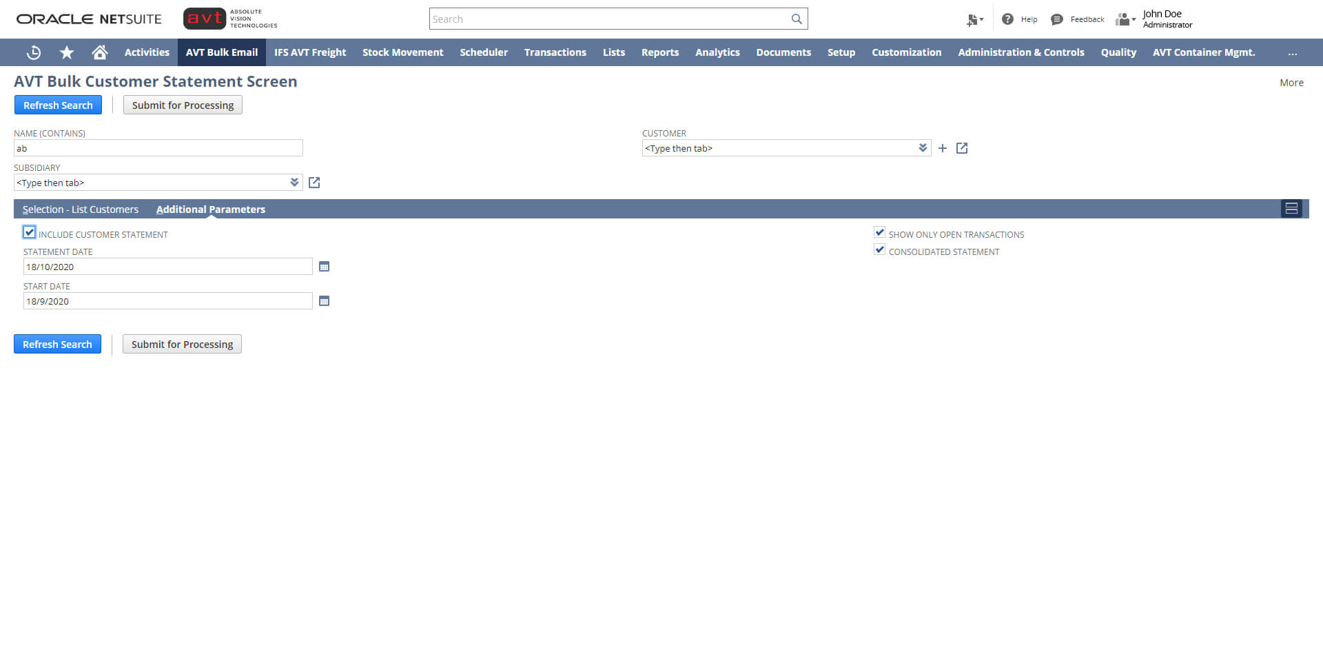 avt-bulk-statement-screen-2-web AVT Bulk Invoicing App - Screen 2